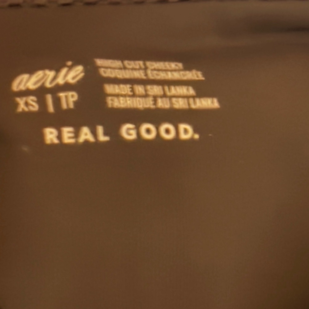 AA-554 Aerie NWOT High Cut‎ Cheeky Twisted Front Black Bikini Bottoms Size XS - Picture 10 of 11